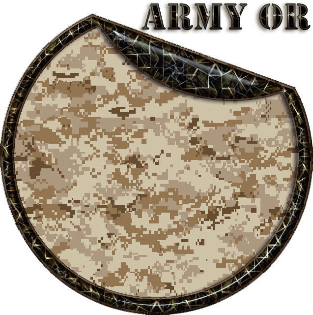 GunsWrap Rifle Skins Rundes Abzeichen mit digitalem Wüstentarnmuster, beschriftet mit "ARMY OR".