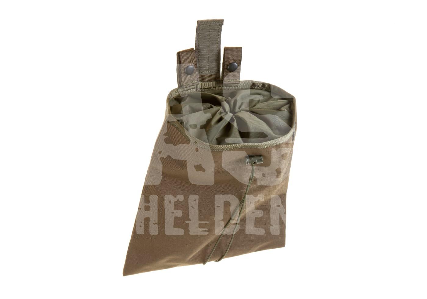 Coyote-braune Dump Pouch mit Kordelzug und Steckverschlüssen für Airsoft-Zubehör.