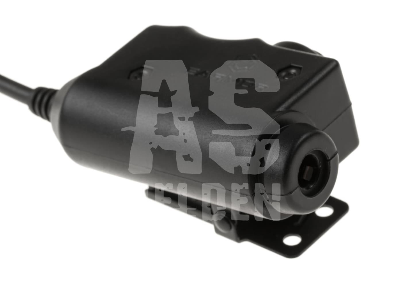 Schwarzer Airsoft-Sensor mit Kabel, rechteckiges Design, zur Montage geeignet.