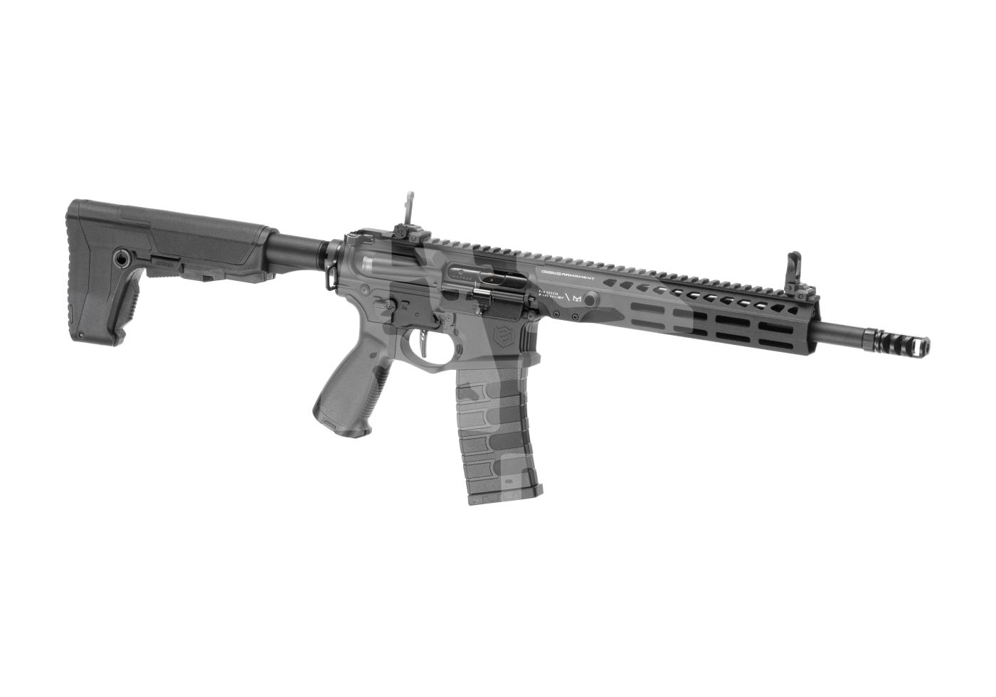 G&G SGR 556 S-AEG - ab 18 Jahren Airsoft-Gewehr M4-Stil, schwarzes Design, verstellbarer Schaft, Picatinny-Schienen für Zubehör.