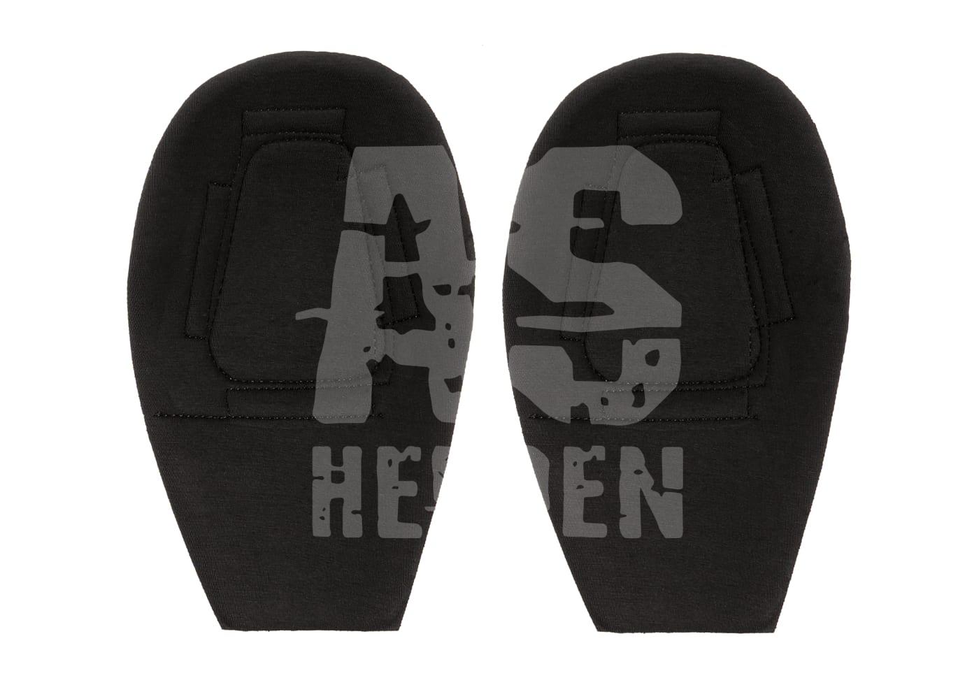 Zwei schwarze Airsoft-Kniepolster mit robustem Design für optimalen Schutz.