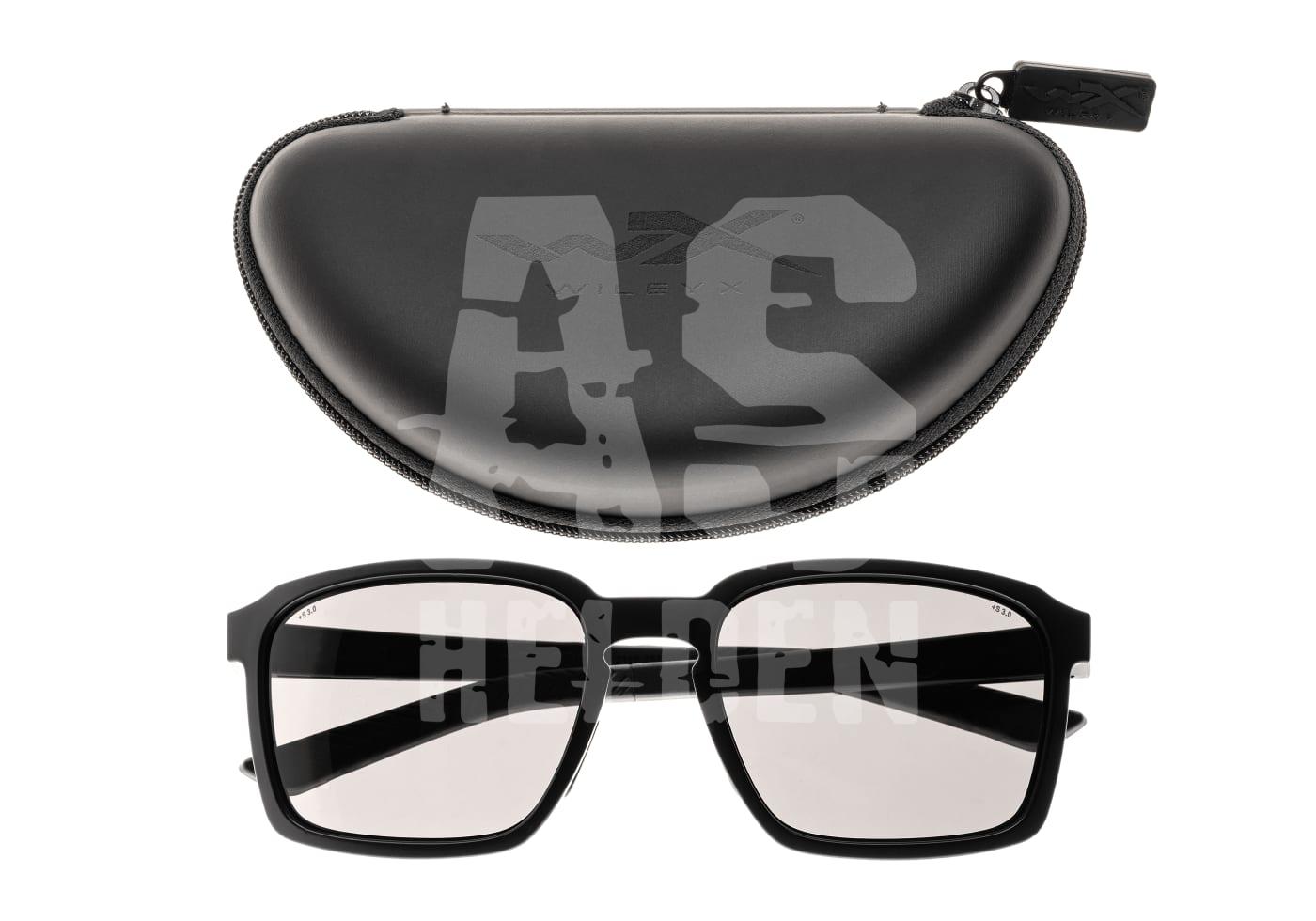 Schutzhülle und Schutzbrille für Airsoft mit transparenten Gläsern, schwarz.