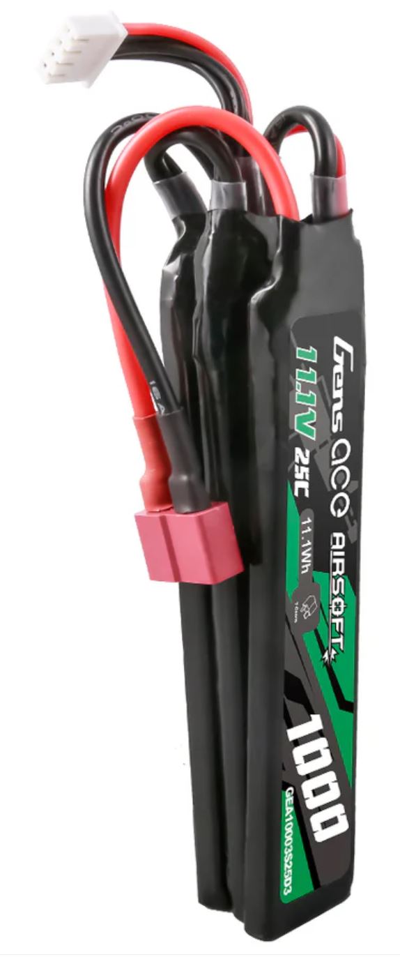 Gens ace 25C 1500mAh 3S1P 11.1V Nunchuck 3X Airsoft Gun Lipo Battery with T Plug