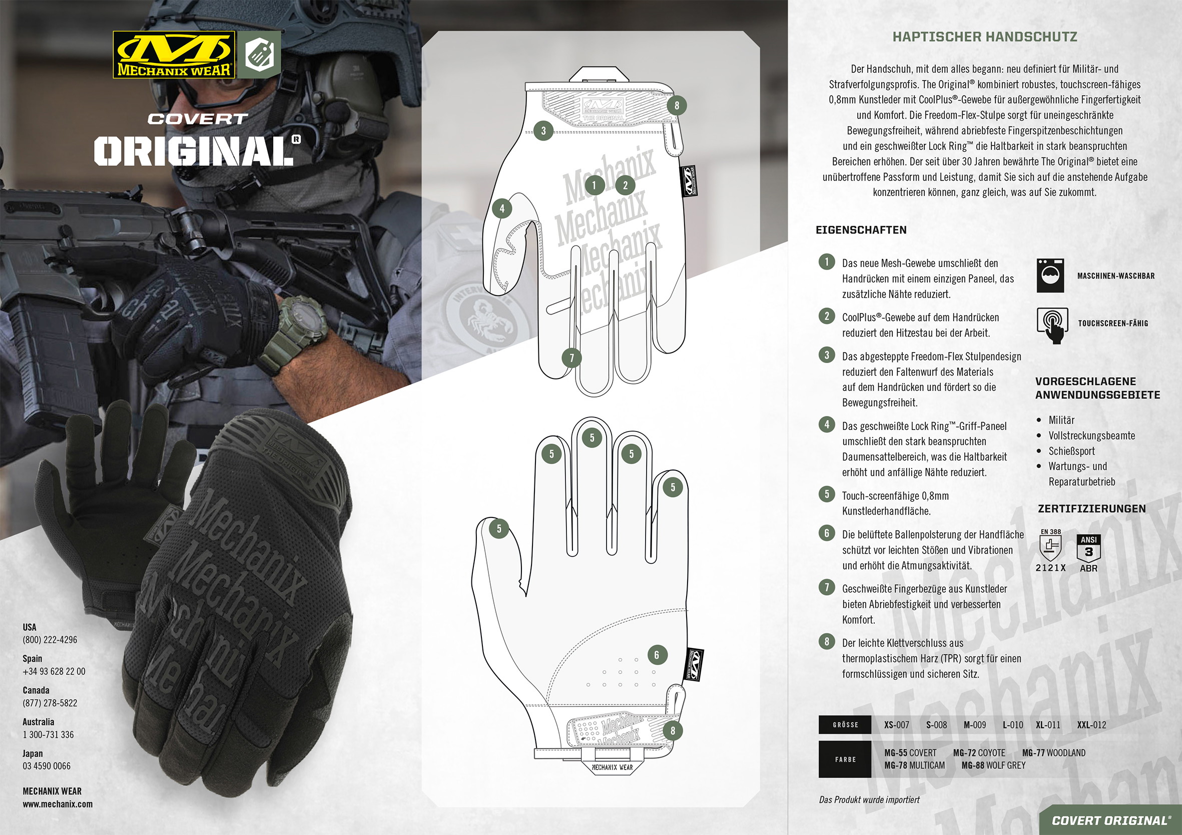 Mechanix Handschuh Original Covert Gen.3 schwarz