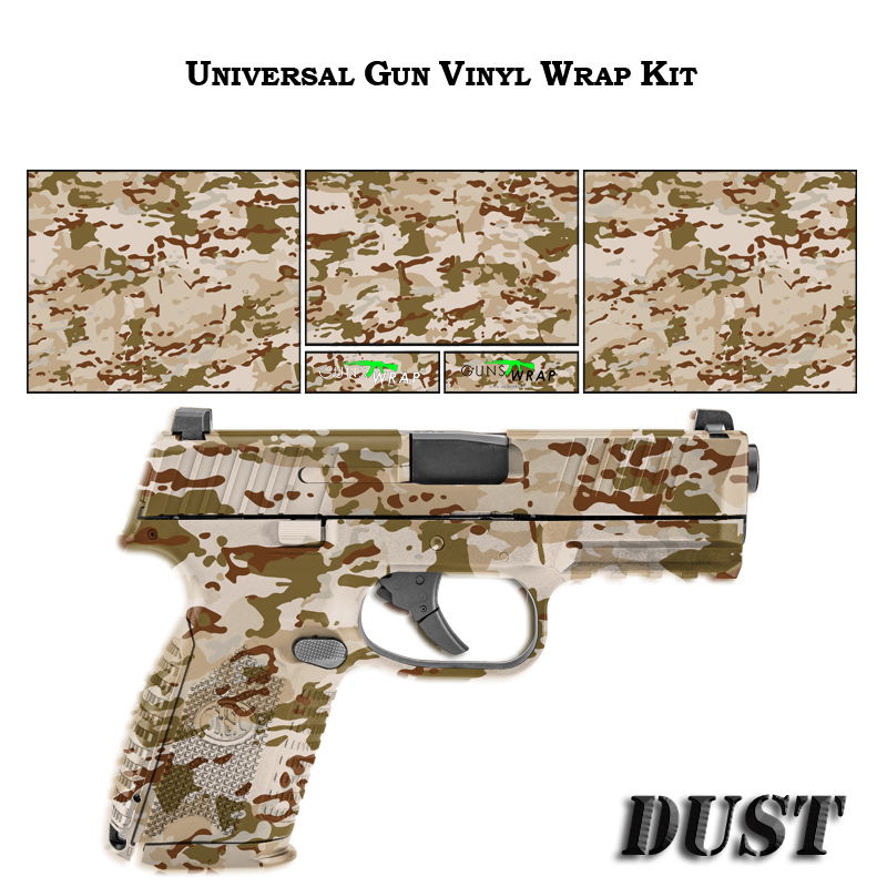 Vinyl Wrap Kit für Pistolen mit Tarnmuster "Dust". Perfekt für Airsoft-Waffenanpassung.