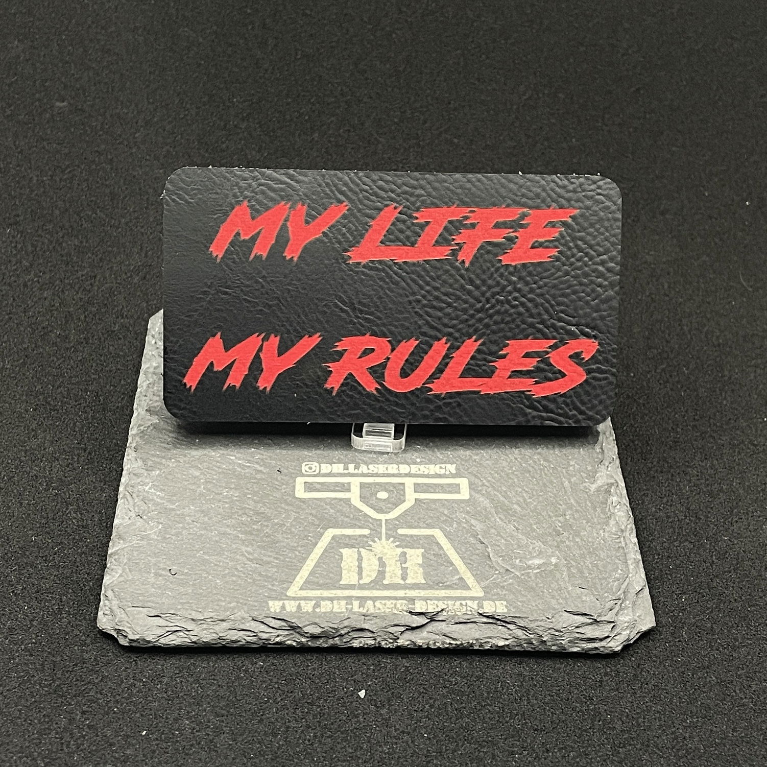 DH Laser Design My Life, My Rules Lasercut Kunstleder Patch