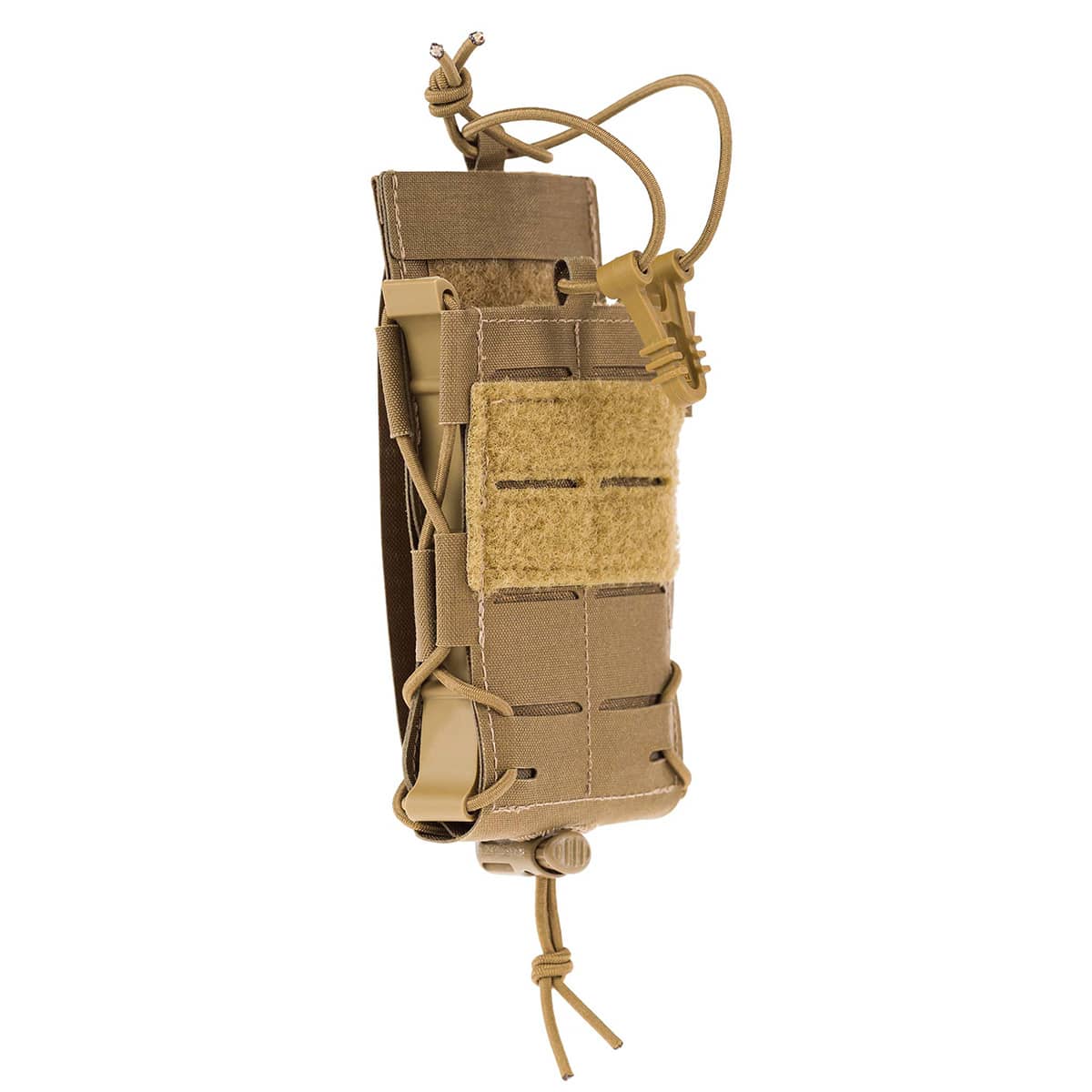 Lindnerhof Multikaliber 1er MX119 Kameratasche in Coyote-Braun mit Klettverschluss, geeignet für Airsoft-Ausrüstung und Zubehör.