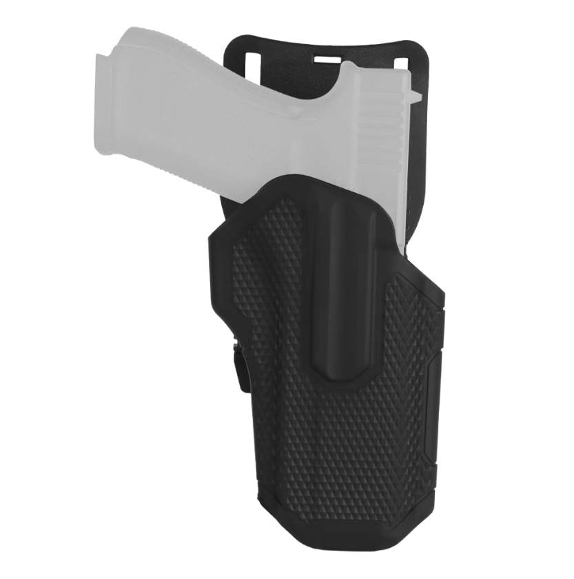 Wosport Universal Holster GB-84 Schwarzes taktisches Holster für Airsoft-Pistolen mit Carbon-Optik, montierbar.