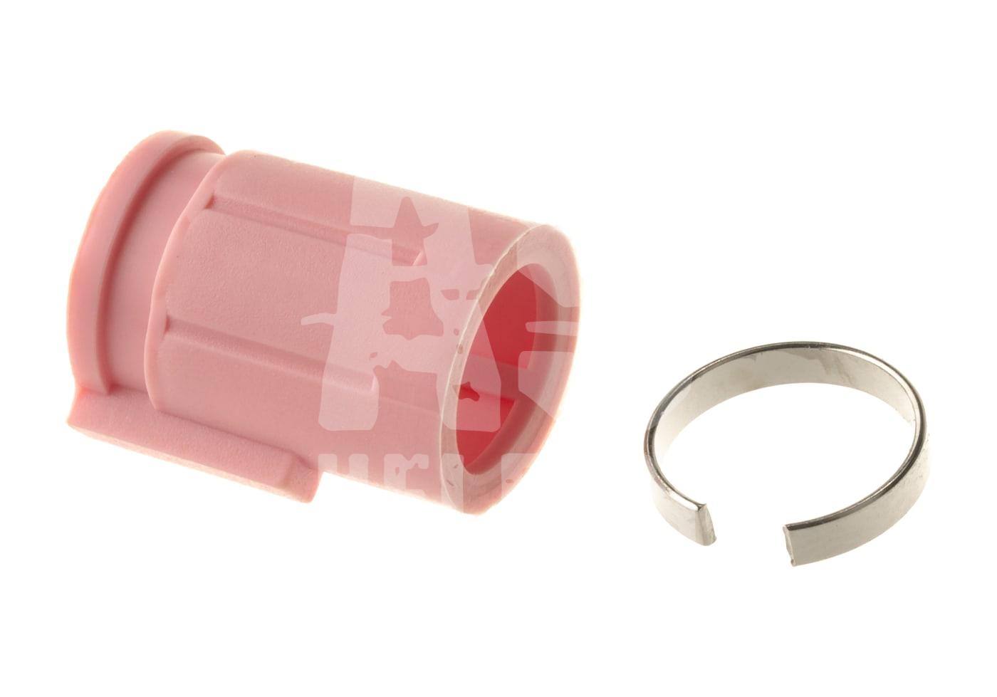 Rosa Airsoft-Hop-Up-Gummi und Metallring für Präzisionsverbesserung.