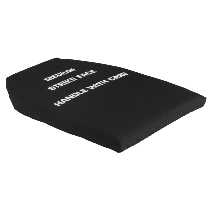 Wosport SAPI Platten Dummy 2er Set Schwarze ballistische Schutzplatte mit weißem Text "Medium Strike Face Handle With Care".