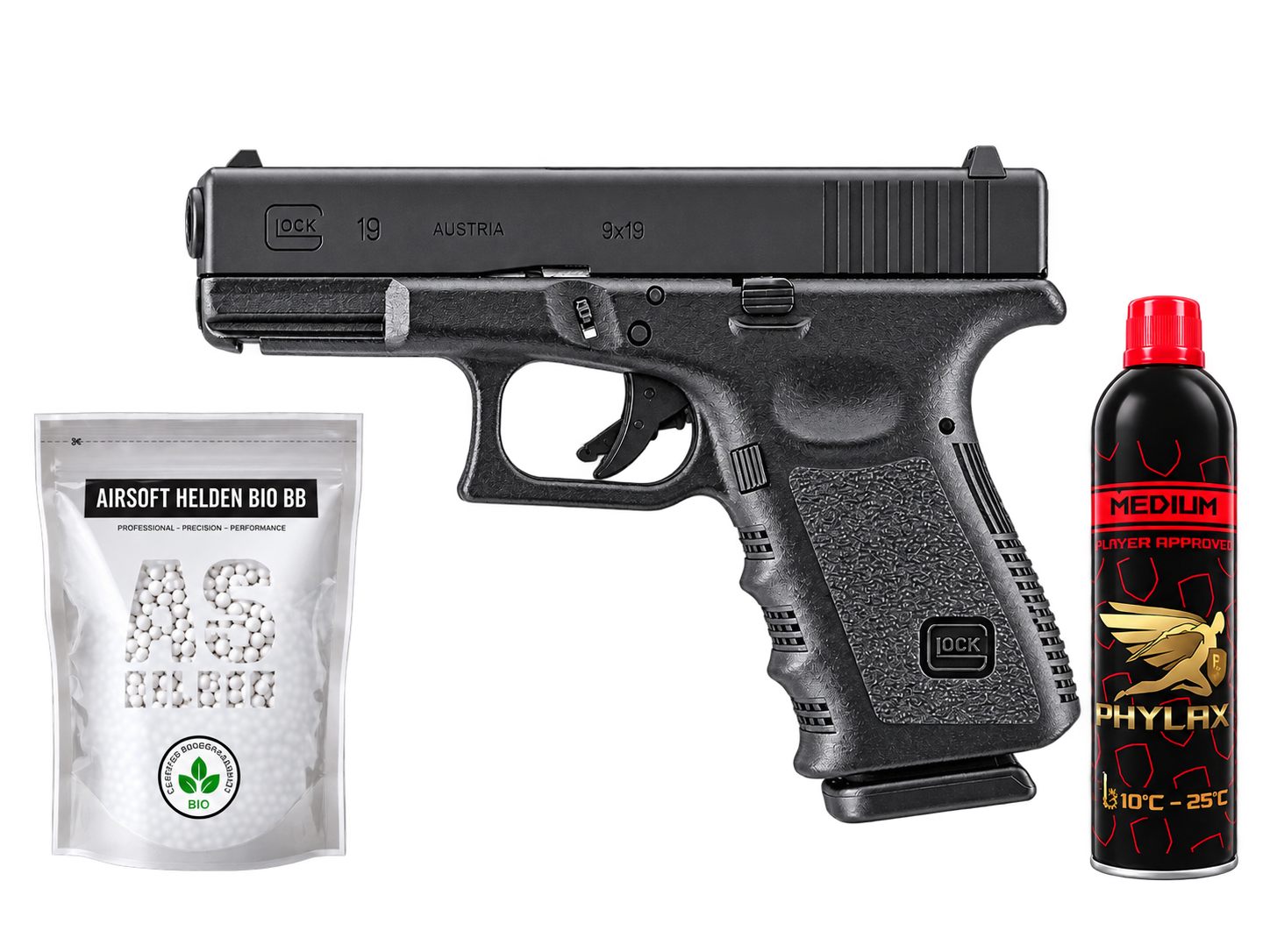 SET GLOCK 19 GBB schwarz - ab 18 Jahren