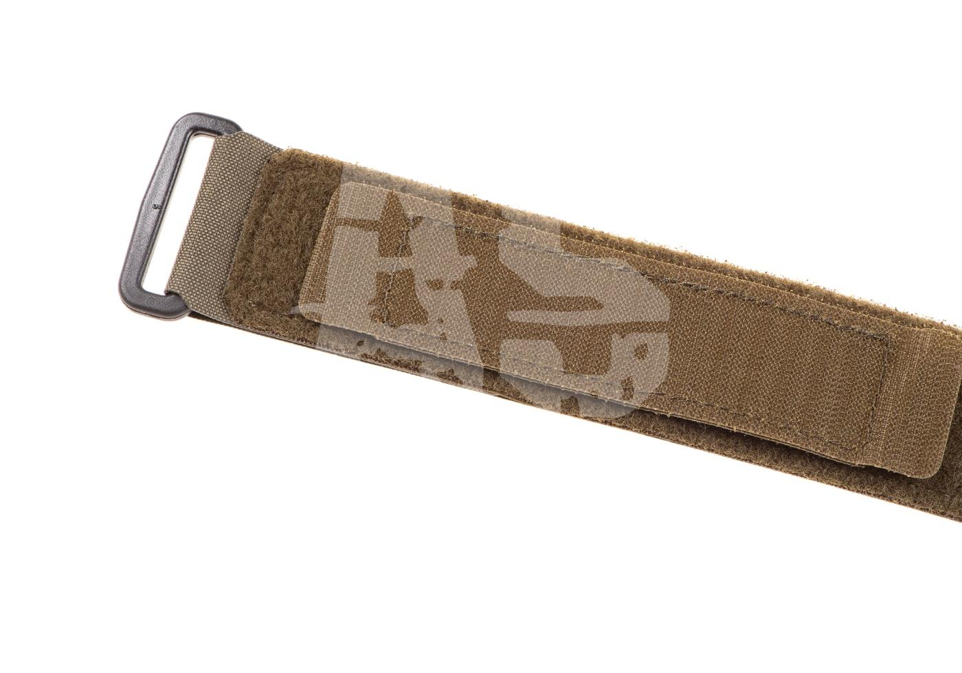 Taktischer Gürtel mit Klettverschluss und Metallöse für Airsoft-Ausrüstung in Coyote-Braun.