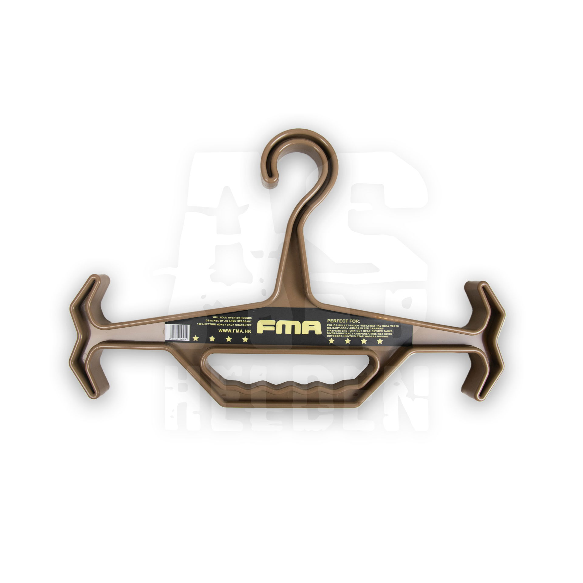 FMA Heavyweight Tactical Hangers  FMA taktischer Kleiderbügel in Braun, ideal für Airsoft-Ausrüstung. Robust und vielseitig.