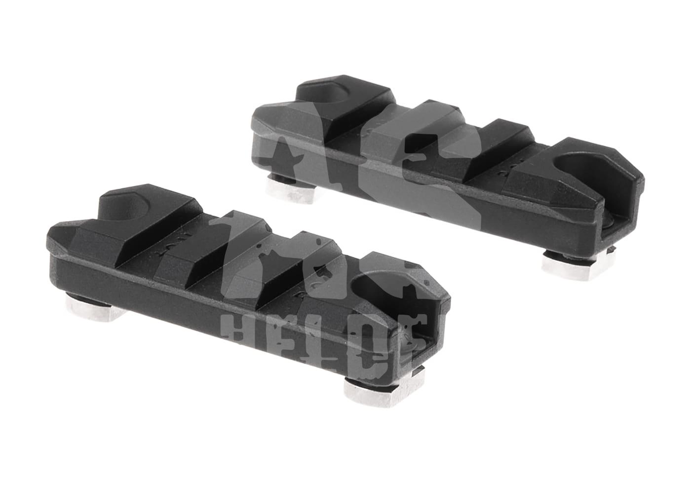 2 Inch M-LOK Plastic Rail 2-Pack Zwei schwarze Picatinny-Schienenabschnitte zur Montage von Zubehör auf Airsoft-Waffen.