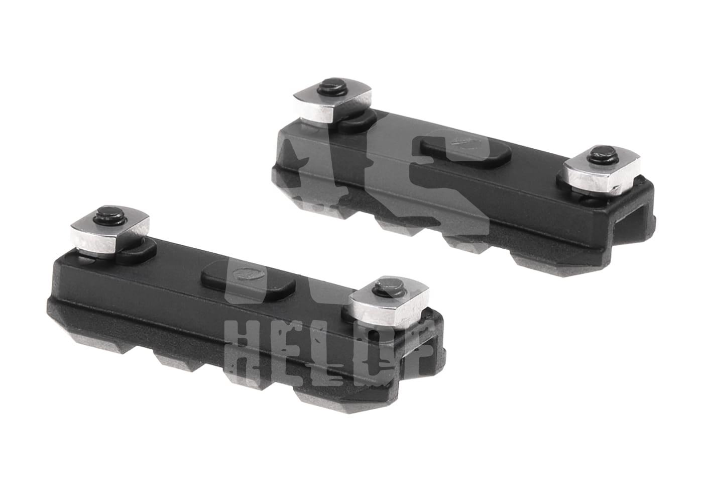 2 Inch M-LOK Plastic Rail 2-Pack Zwei schwarze Airsoft Picatinny-Schienenadapter mit Metallschrauben für Zubehörbefestigung.