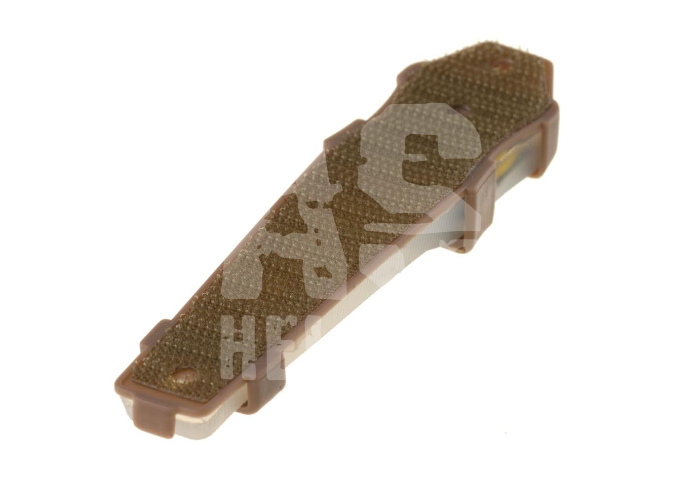 Velcro Patch Panel für Airsoft-Gehäuse in Braun, rechteckige Form mit Textiloberfläche.