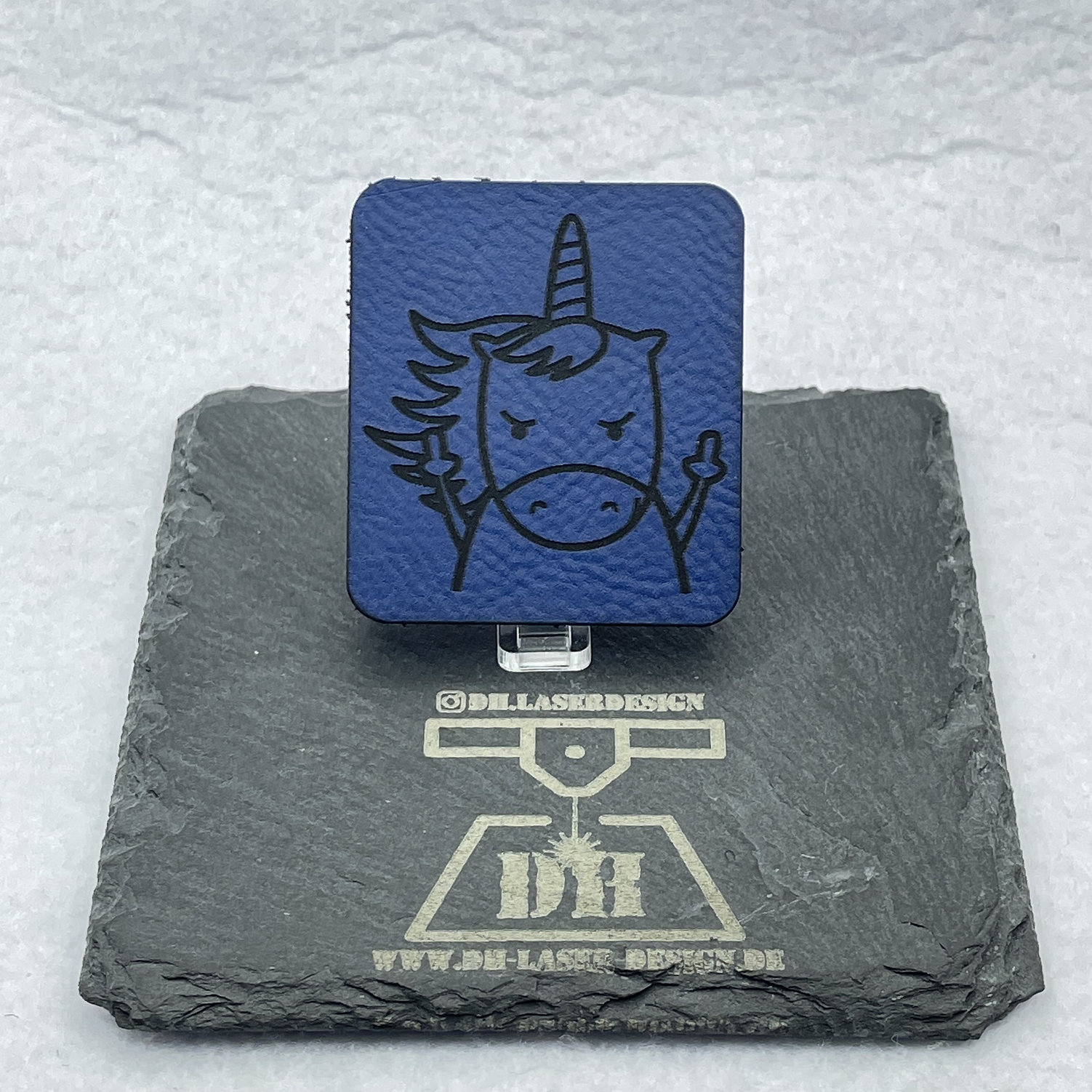 DH Laser Design Einhorn Lasercut Kunstleder Patch