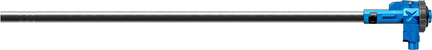 Airsoft-Präzisionslauf mit blauem Hop-Up-System für verbesserte Schussgenauigkeit.