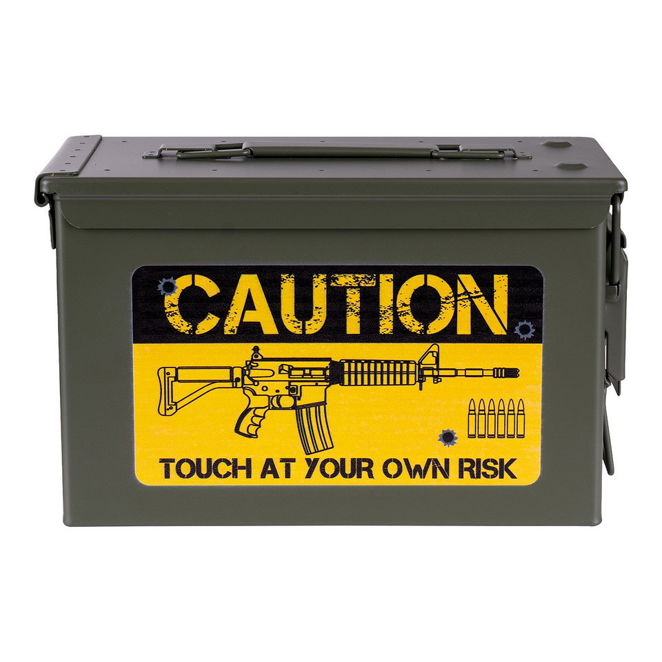 Fosco Industries Munitionskiste Cal.50mm - Vorsicht Gefahr!