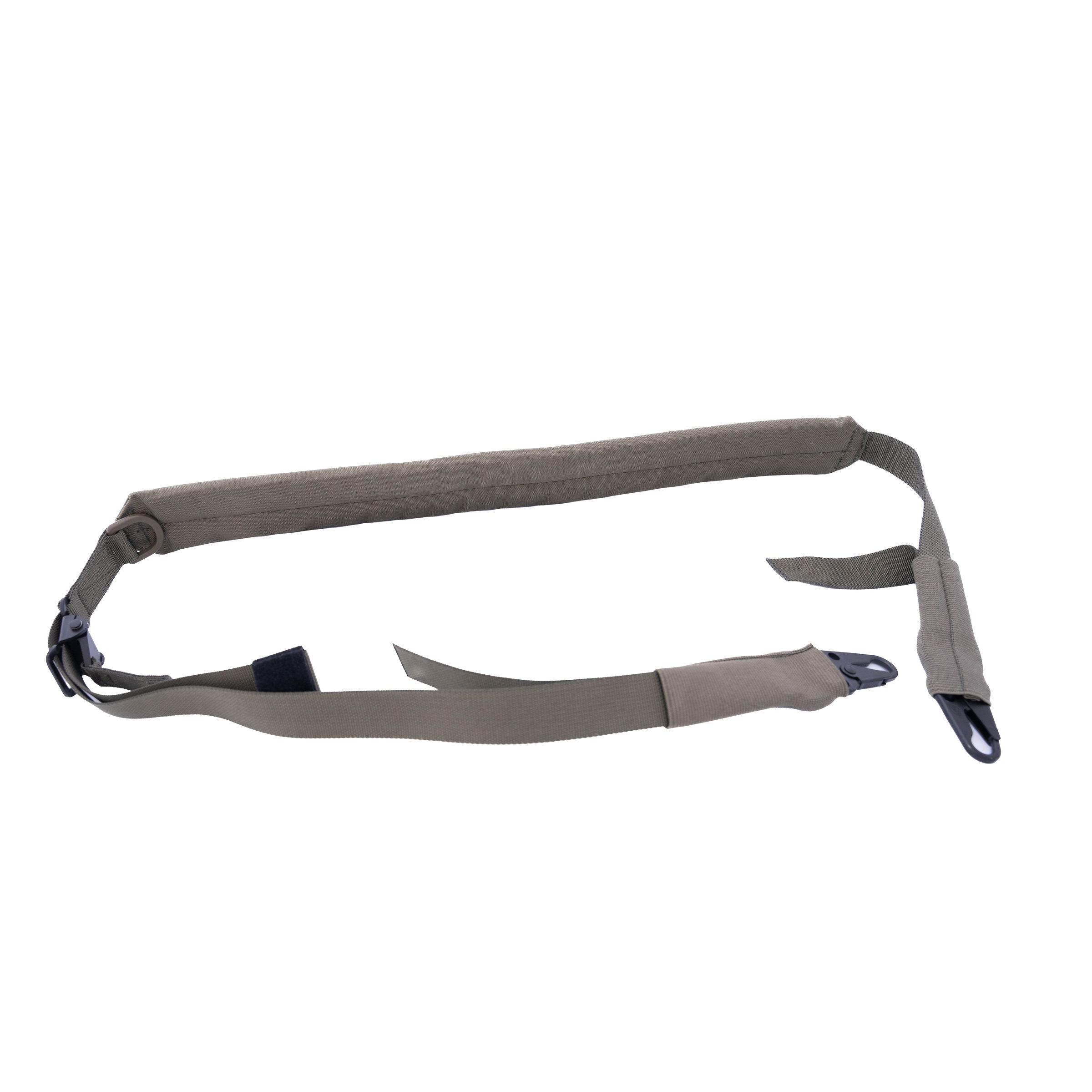 Taktischer Gewehrriemen, olivgrün, mit Polsterung und verstellbaren Schnallen für Airsoft-Waffen.