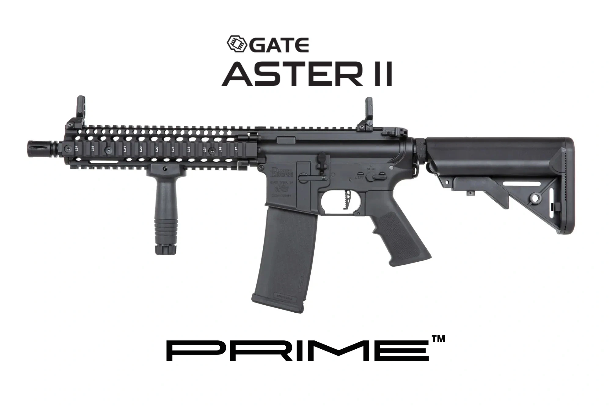 Specna Arms Daniel Defense MK18 SA-P19 Prime mit Gate Aster II Schwarz S-AEG - ab 18 Jahren