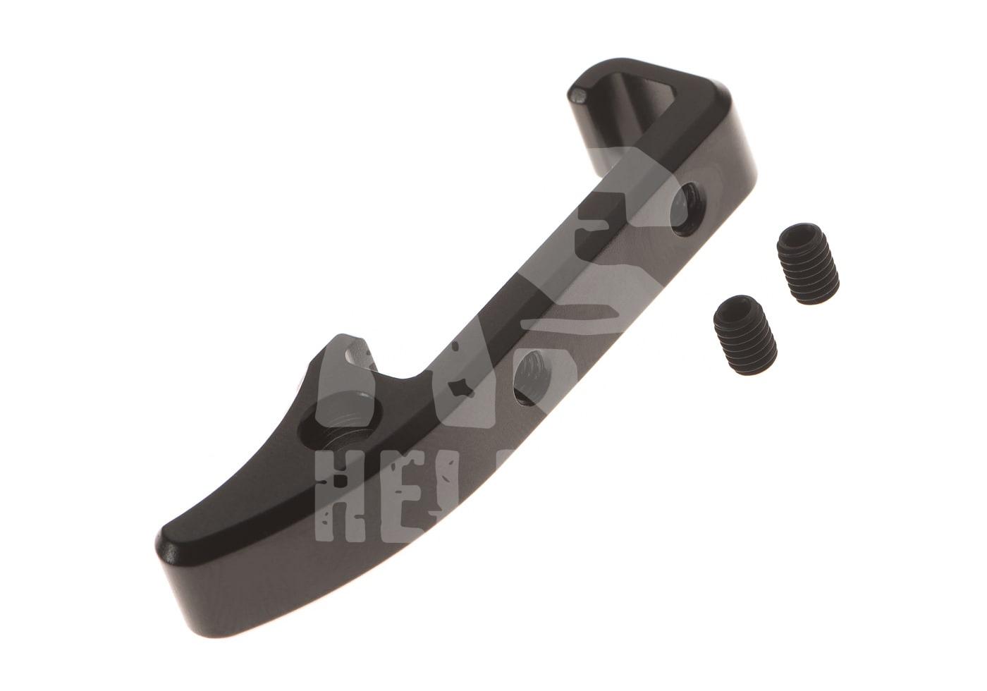 AAP01 CNC Charging Handle Type 1 Metall-Teil mit zwei kleinen Schrauben, vermutlich für Airsoft-Montage oder Zubehöranpassung.
