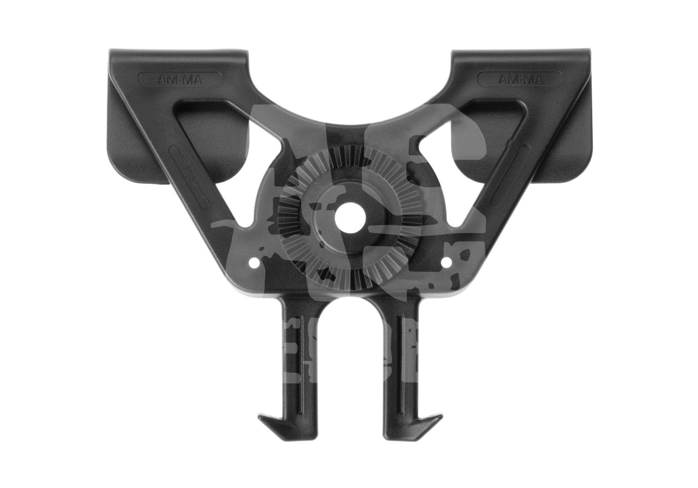 Amomax Molle Attachement Taktische Montageplatte aus schwarzem Kunststoff für Airsoft-Zubehör.