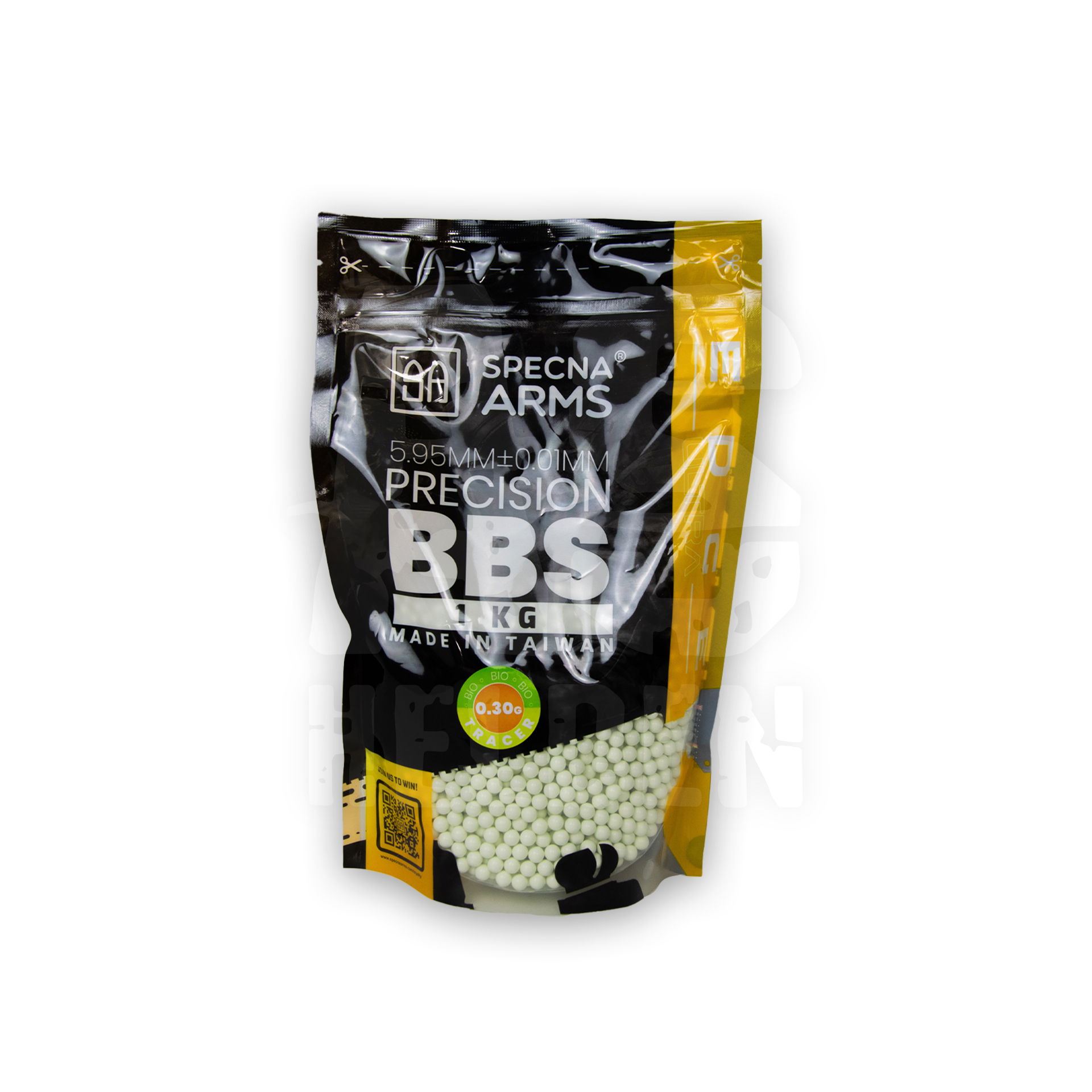 Specna Arms 0,30g Bio-BBs, 1kg Packung, 5,95mm Präzision, weiß, Airsoft-Munition.