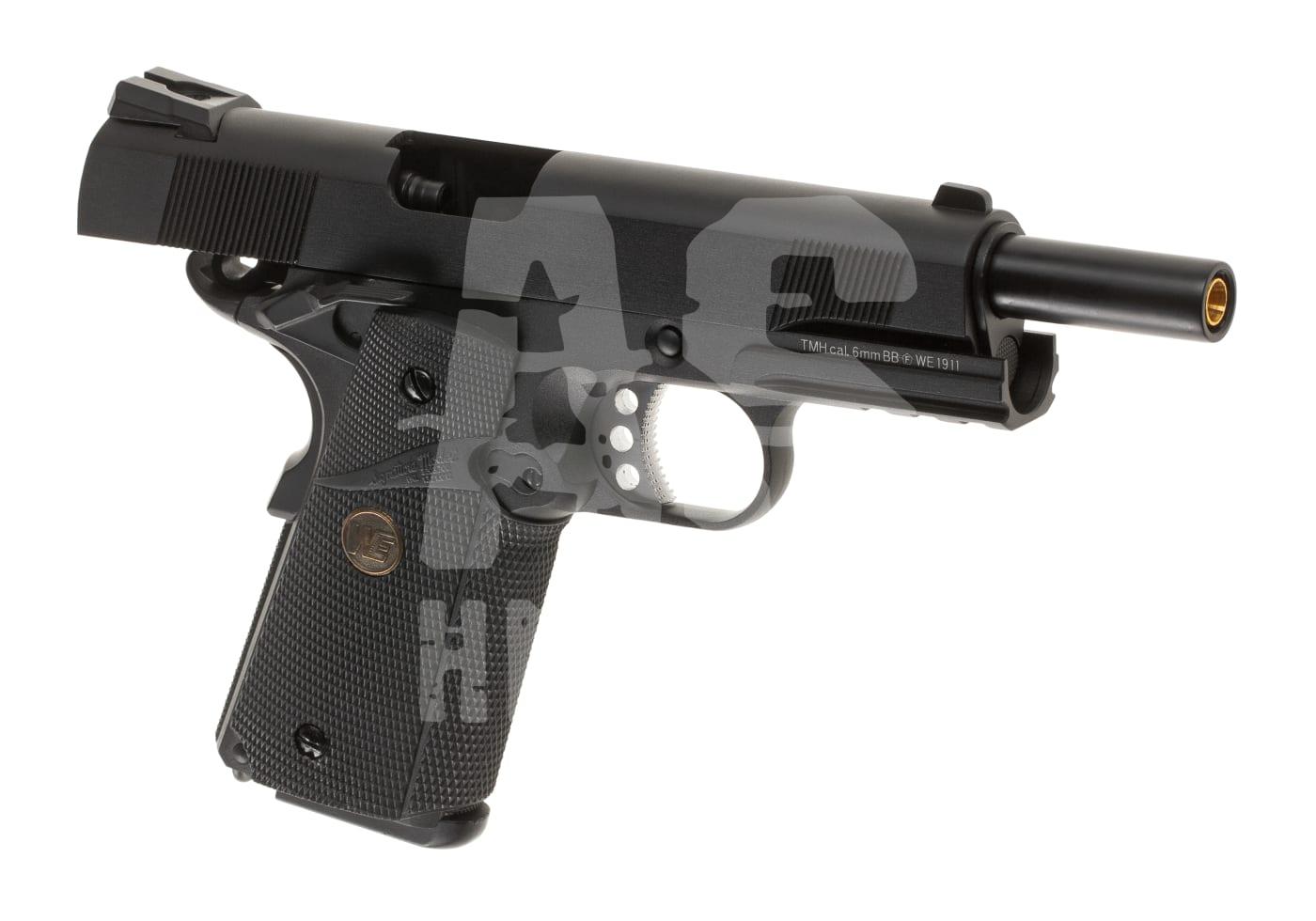 Schwarze Airsoft-Pistole im 1911-Stil, Luger-Version, Kaliber 6mm BB.