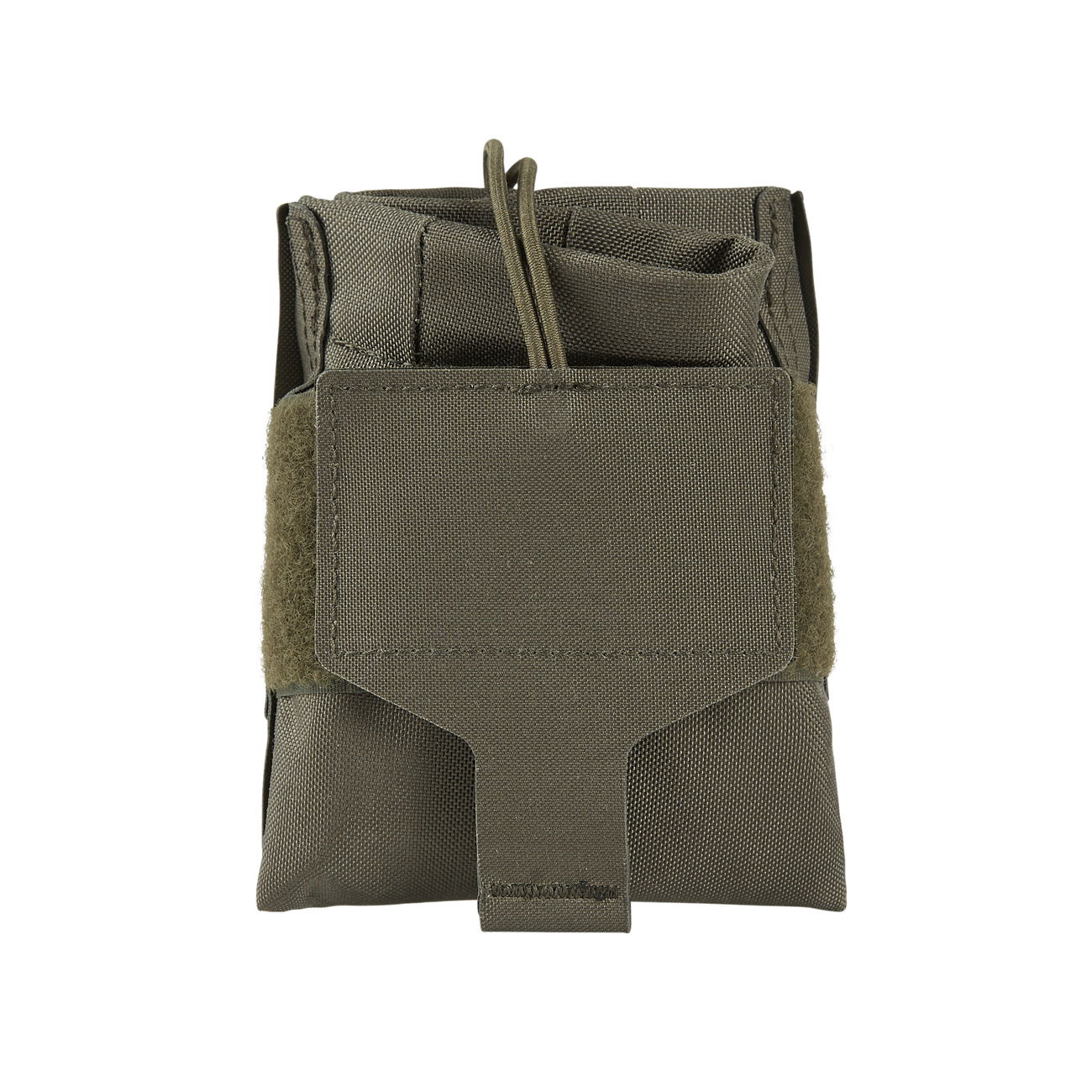 Olivegrüne Airsoft-Magazintasche mit Klettverschluss, ideal für taktische Ausrüstung.