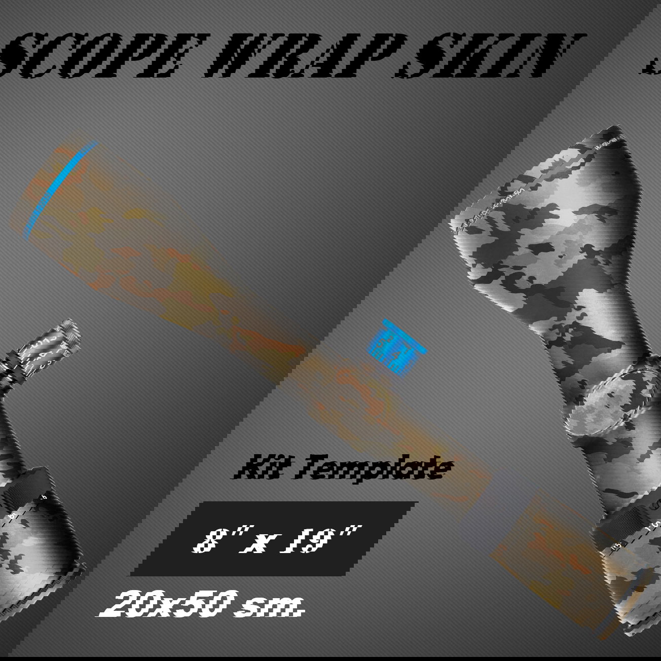 Camouflage-Foliensatz für Zielfernrohr, Größe 20x50 cm. Ideal für Airsoft-Tarnung.
