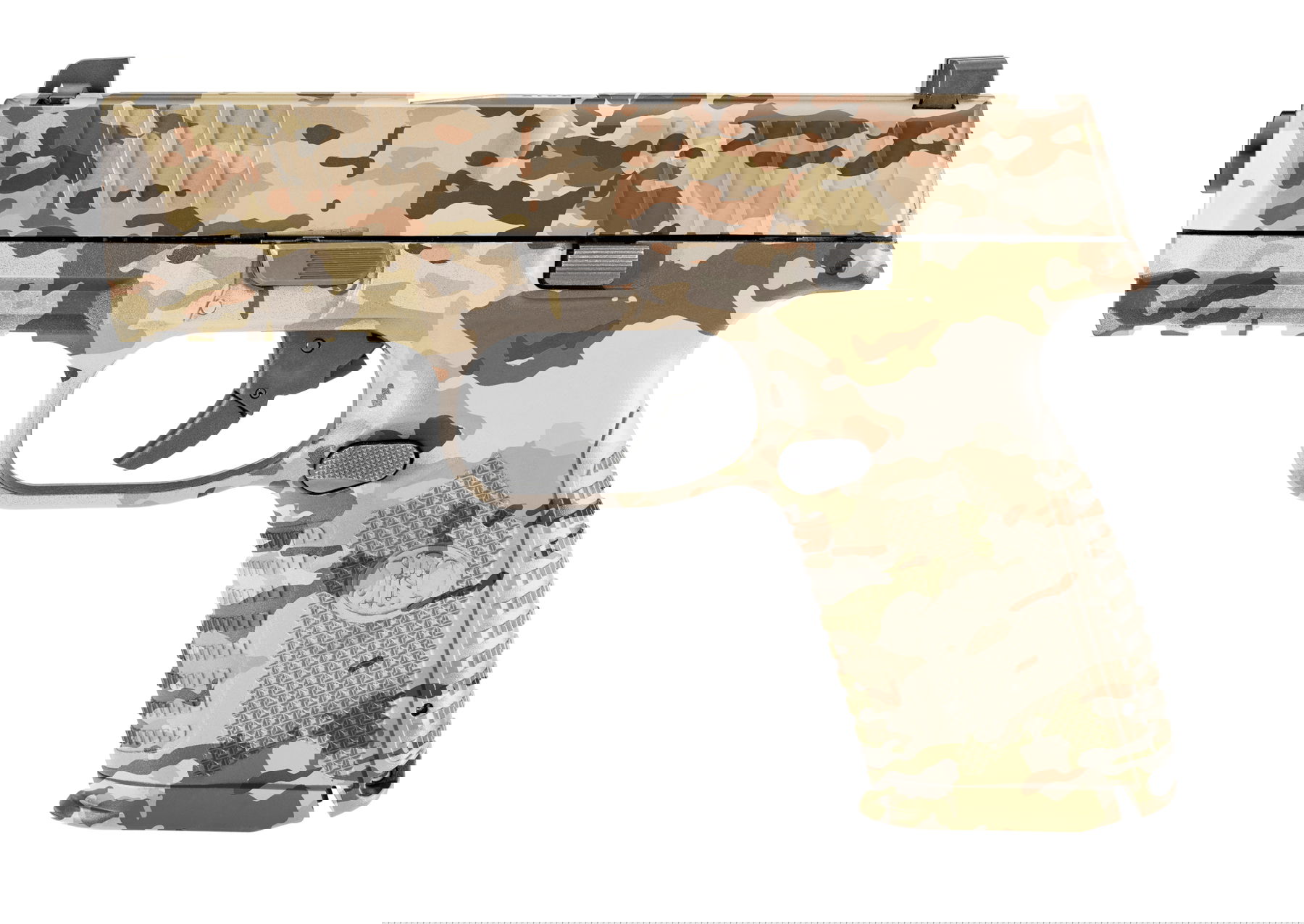 Tarnmuster Airsoft-Pistole mit modernem Design, ideal für taktische Spiele.