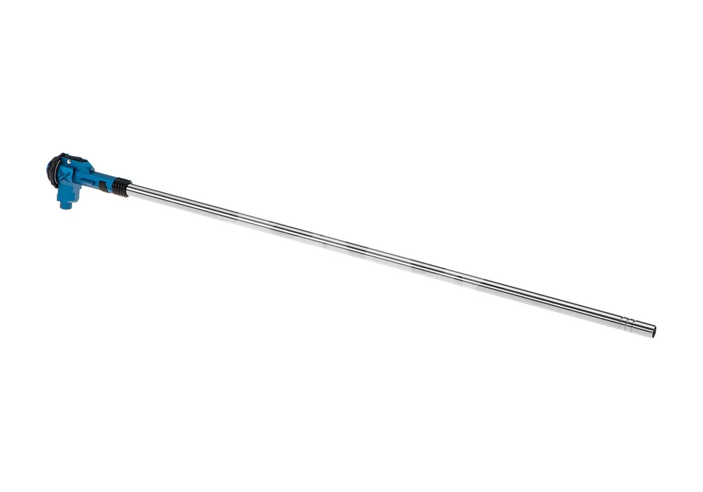 XFORCE 416mm 6.05mm R-Hop Barrel with XFORCE Hop-Up Blauer Airsoft Innenlauf mit Hop-Up-Kammer, langer silberner Lauf.