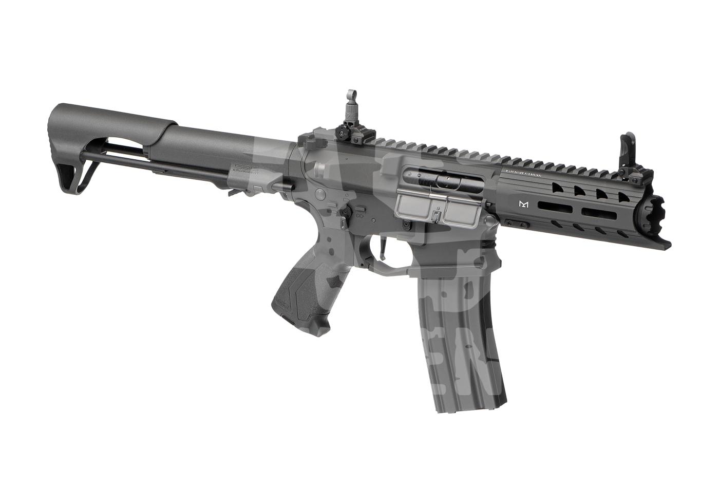 G&G ARP 556 0.5J - ab 16 Jahren Airsoft-Gewehr mit M4-Design, kurzem Lauf, taktischer Schaft und Metall-Handschutz mit Picatinny-Schiene.