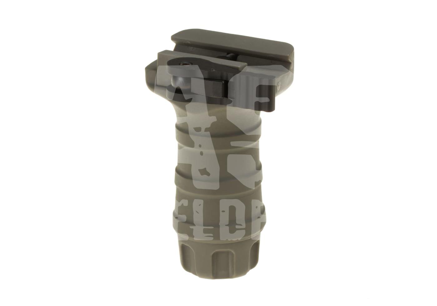 Tarnfarbener vertikaler Vordergriff für Airsoft-Waffen, mit Picatinny-Schienenhalterung.