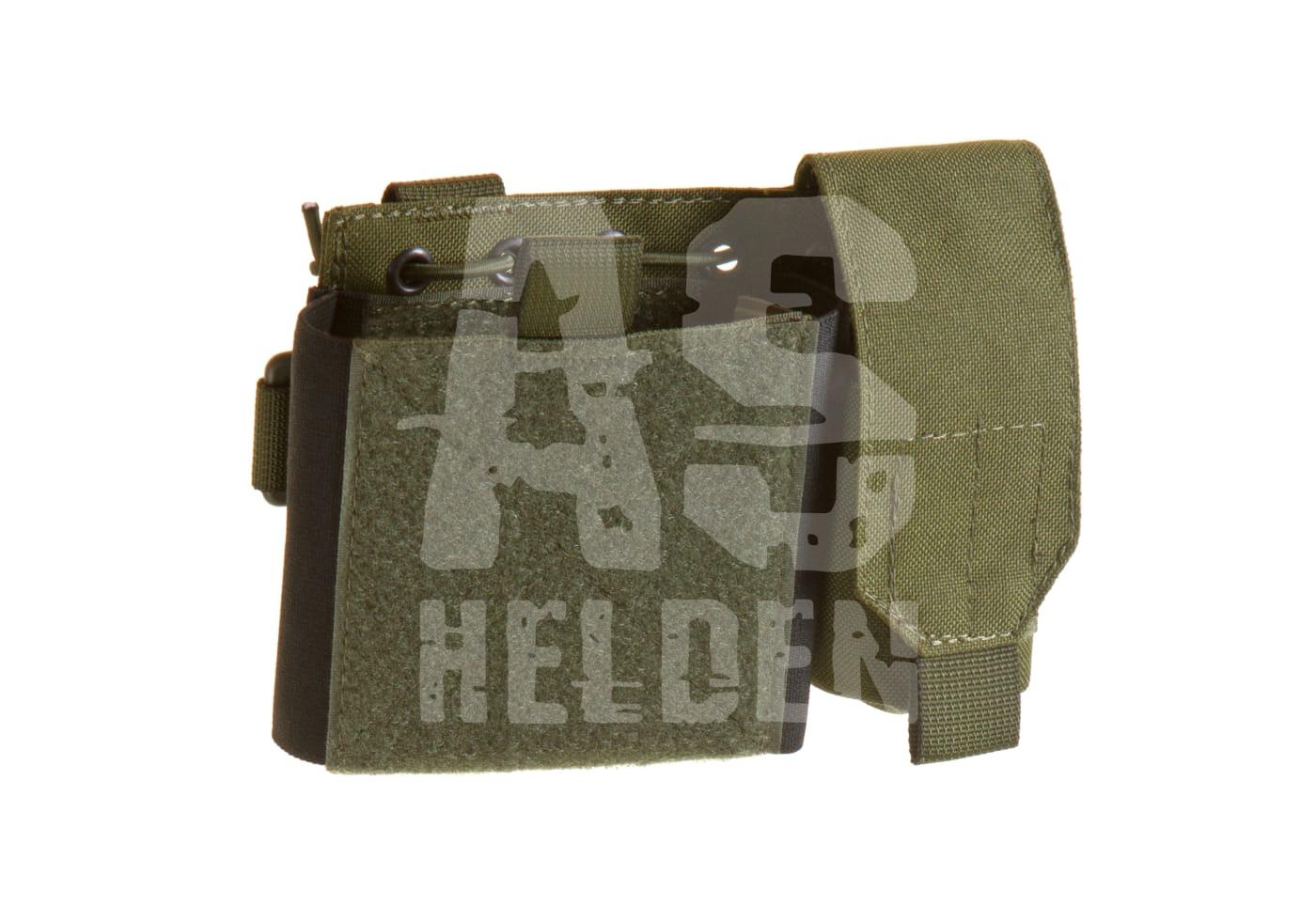 Olivegrüne Magazintasche mit Klettverschluss, ideal für Airsoft-Ausrüstung.