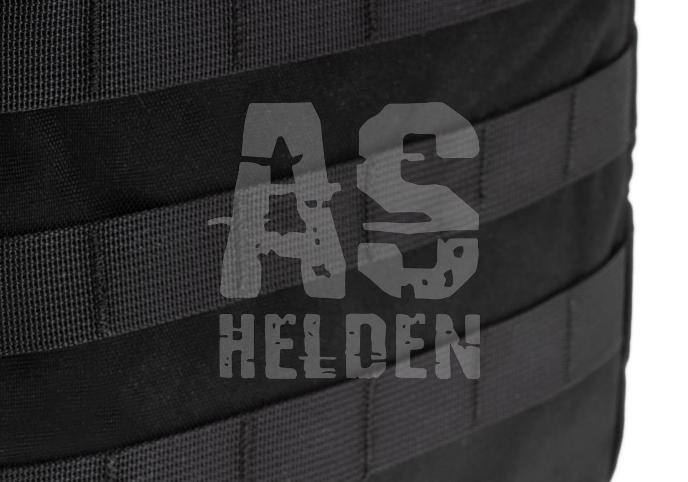 Cargo Pack Schwarzes taktisches MOLLE-System mit Airsoft-Helden-Logo in der Mitte.