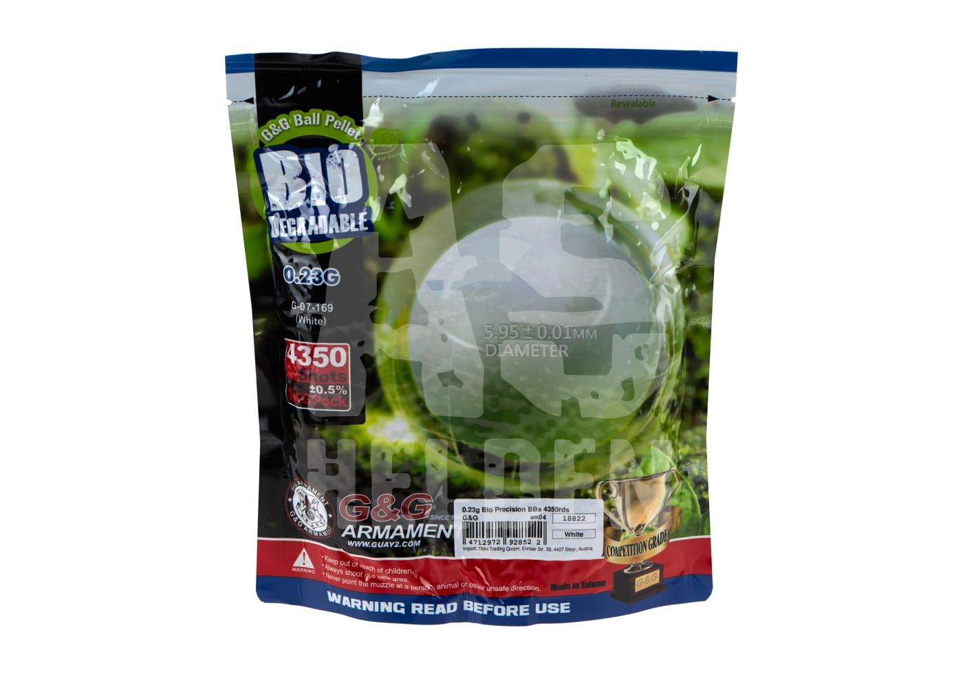 G&G Bio BBs 0,23g, 4350 Stück, biologisch abbaubar, luftdichte Verpackung.