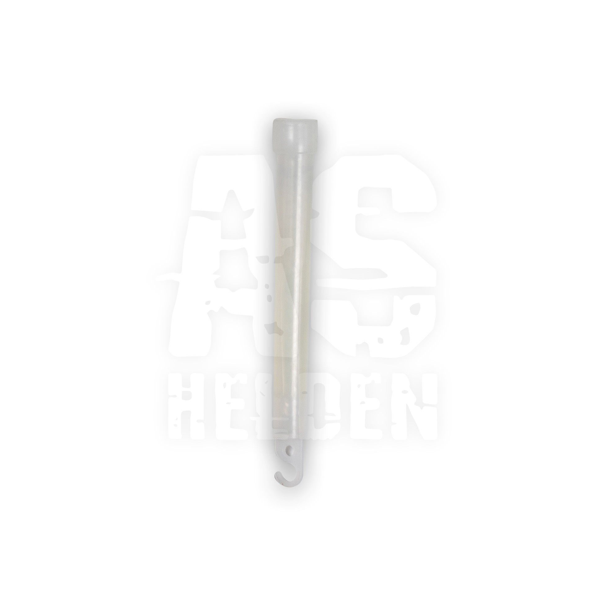 Transparenter Stab mit Haken, oft als Lichtstab oder Knicklicht im Airsoft verwendet.