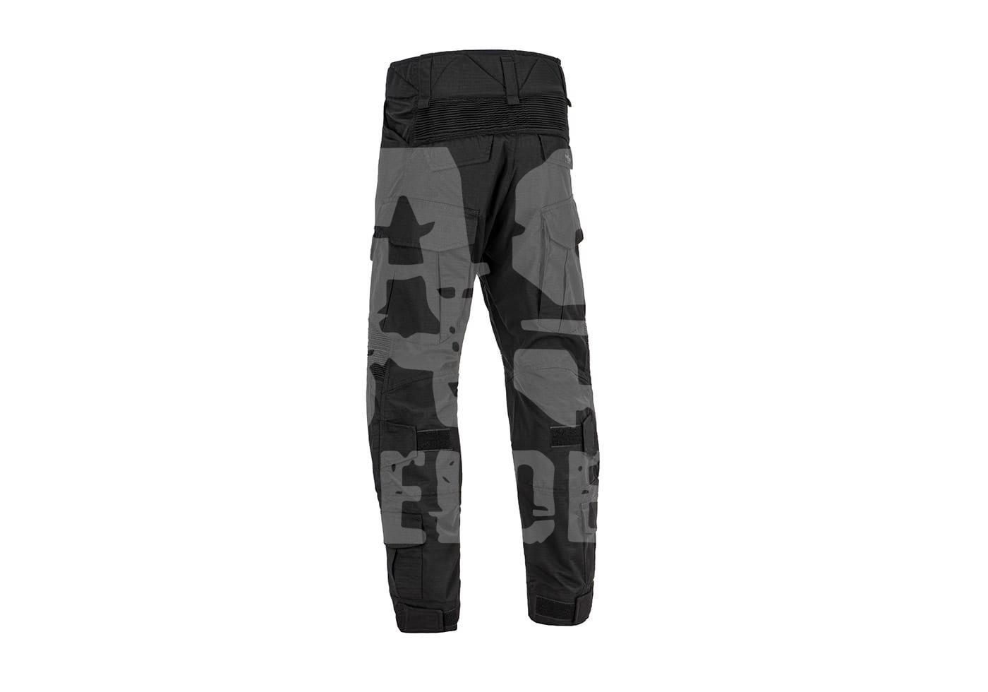 Graue Camo-Taktikhose von hinten, ideal für Airsoft. Mehrere Taschen, robuster Stoff.