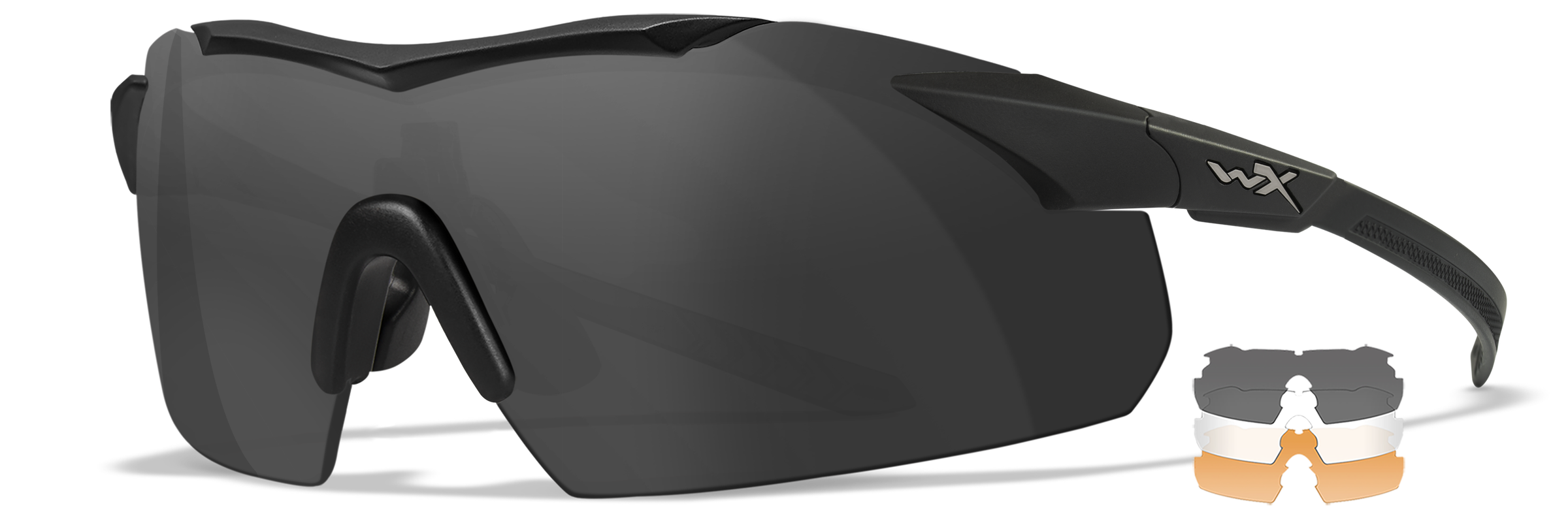 WX Vapor 2.5 Comm Grey / Clear / Light Rust Schwarze Schutzbrille mit Wechselgläsern, ideal für Airsoft.