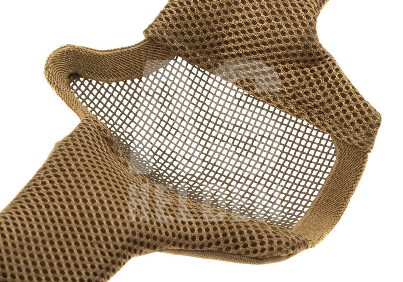 Braunes Airsoft-Gitter-Gesichtsnetz aus Mesh-Material für Schutz und Belüftung.