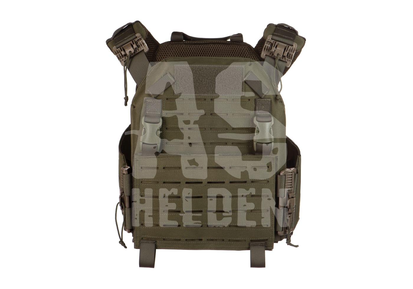 Reaper QRB Plate Carrier Tarnfarbener Plate Carrier mit MOLLE-System, AS-Logo und Helden-Aufschrift. Ideal für Airsoft-Ausrüstung.