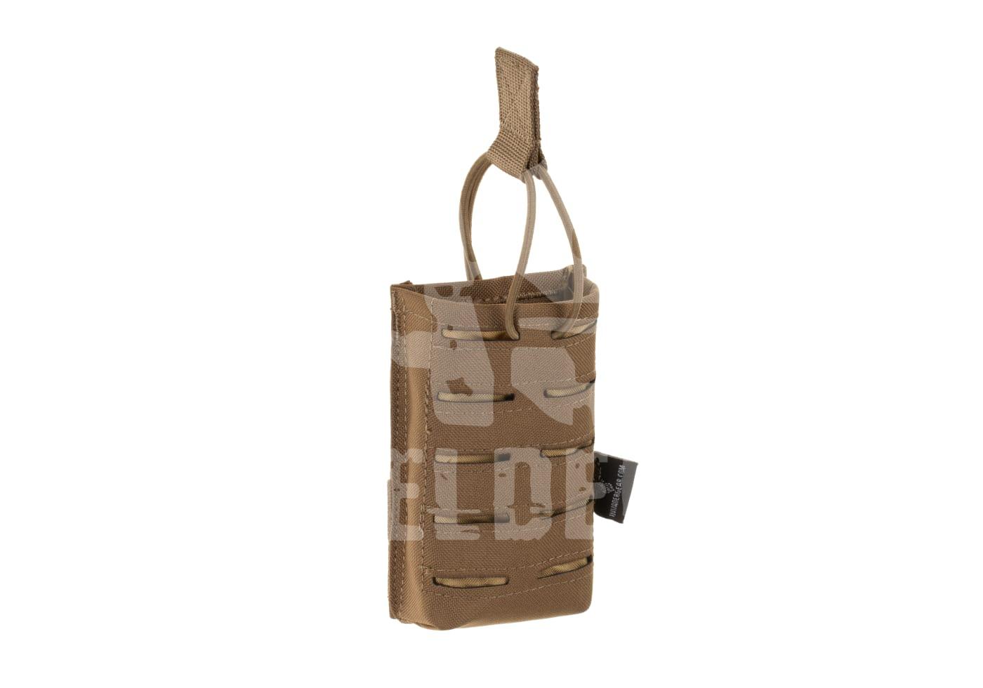 Magazintasche in Coyote-Braun mit elastischen Bändern für Airsoft-Ausrüstung.