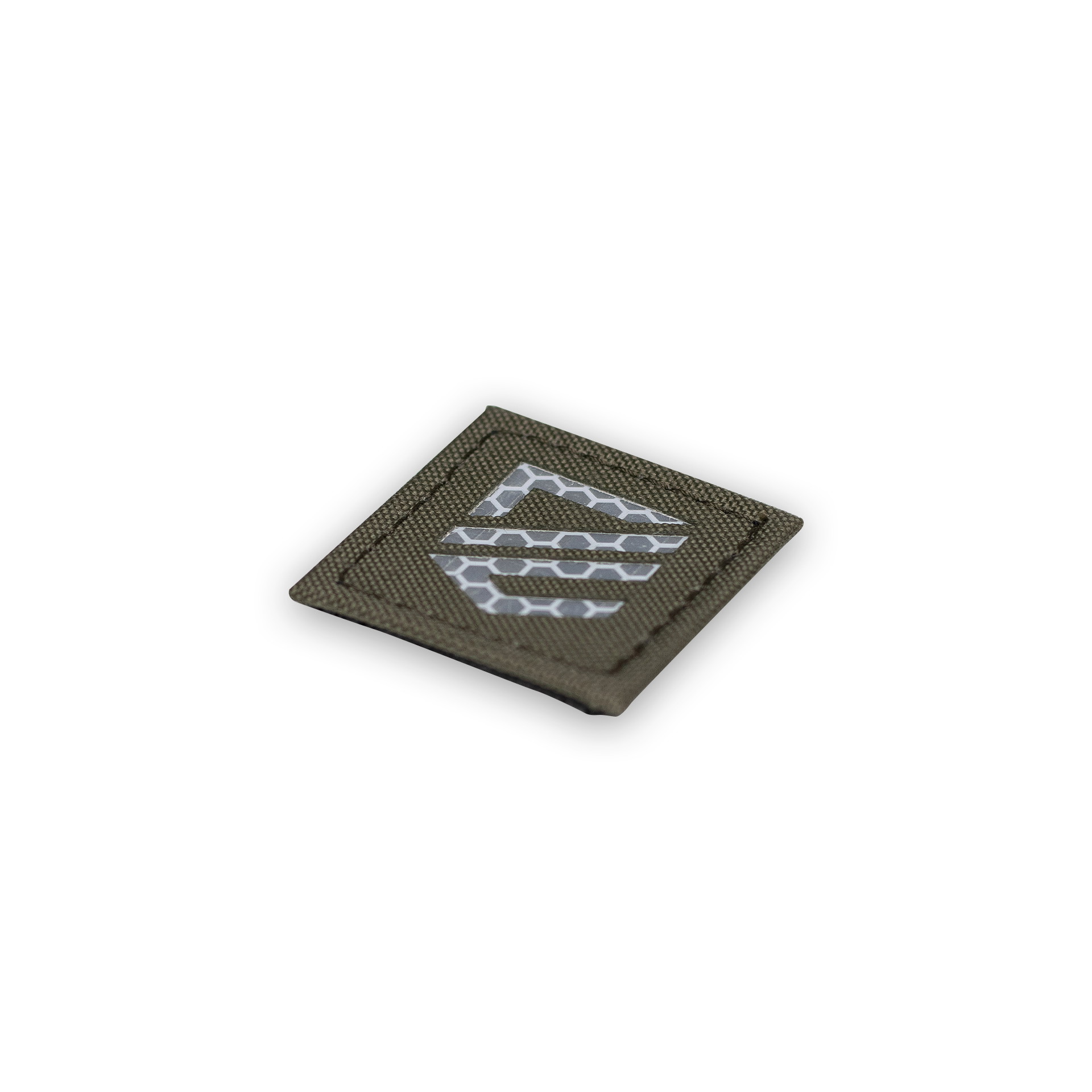 Olives Patch mit weißem dreieckigem Muster, Airsoft-Zubehör.