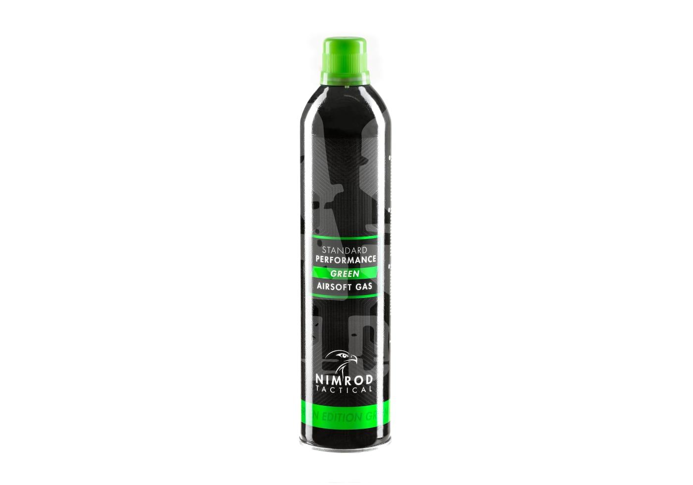 Nimrod Tactical Airsoft-Gasflasche mit grünem Deckel, Standard Performance.