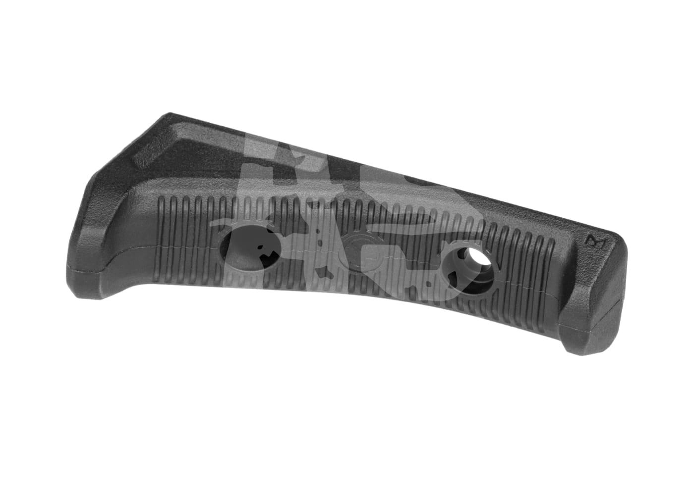 M-LOK AFG Angled Fore-Grip Schwarzer Airsoft-Vordergriff mit geriffelter Oberfläche und zwei Montagebohrungen.