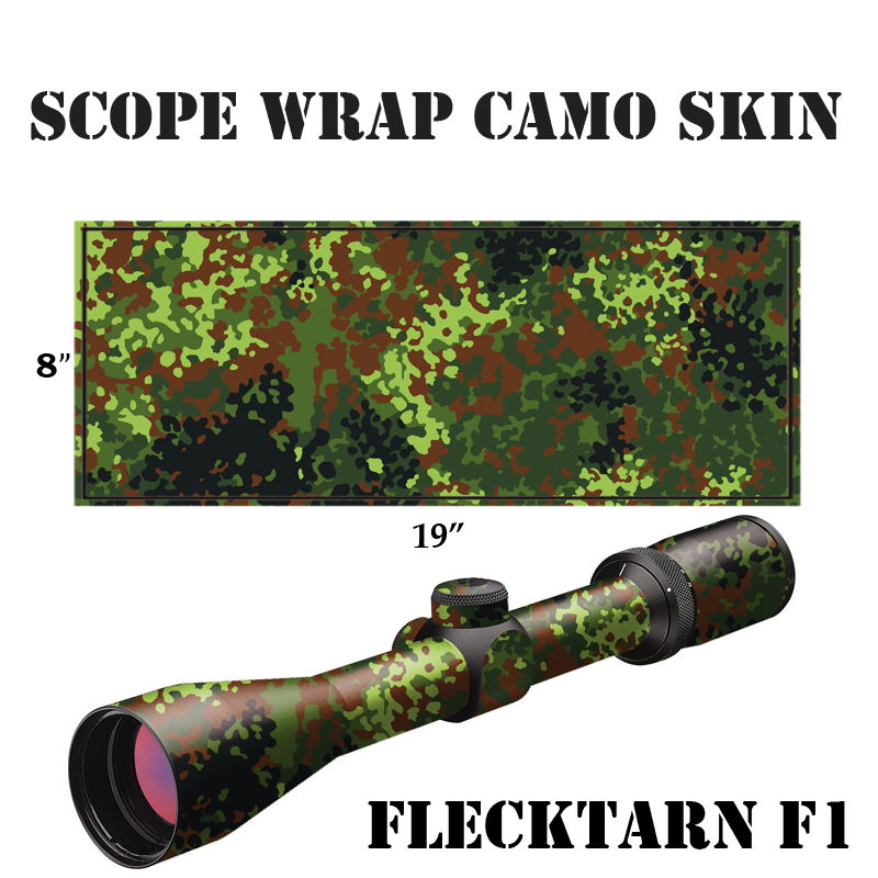 Camo-Skin für Zielfernrohre im Flecktarn F1-Muster, Maße: 8"x19".