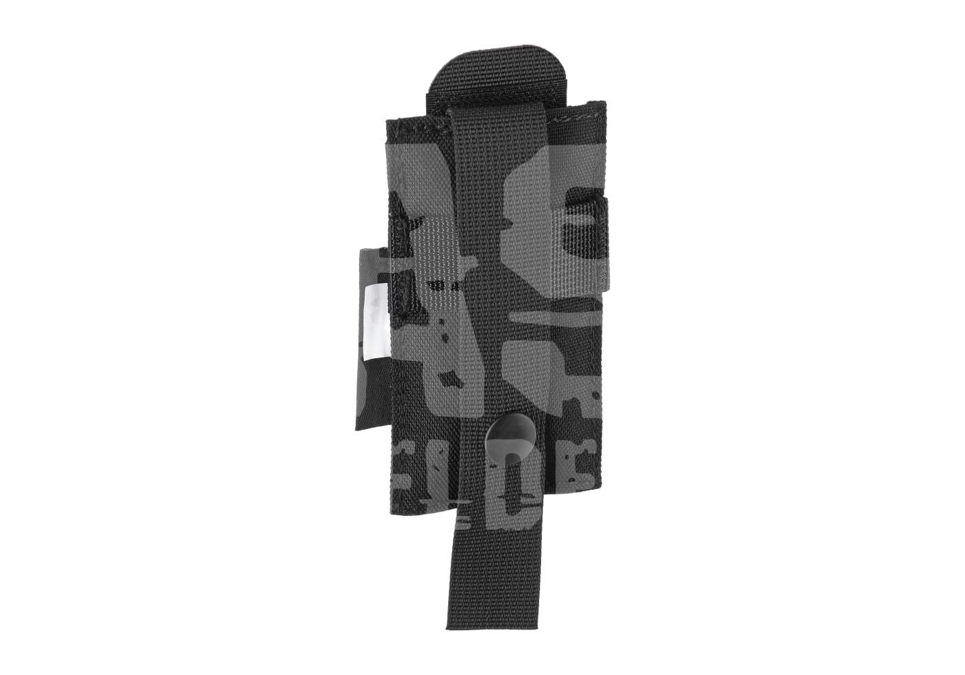 Taktisches schwarzes und graues Tarnmagazinholster mit Klettverschluss für Airsoft.