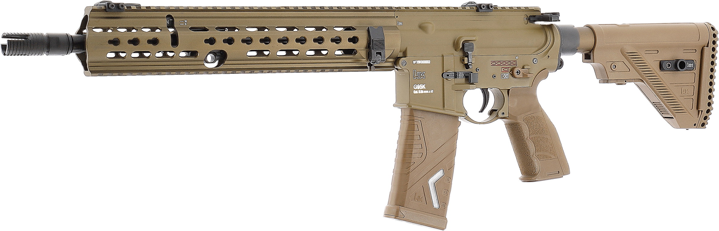 Umarex Heckler & Koch G95K S-AEG + Gratis Phylax Waffenkoffer 100cm Wave Foam, RAL8000  - ab 18 Jahren